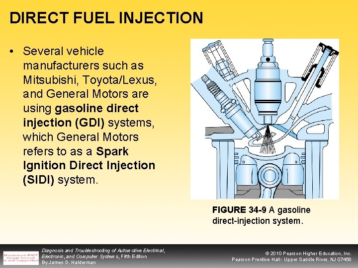 DIRECT FUEL INJECTION • Several vehicle manufacturers such as Mitsubishi, Toyota/Lexus, and General Motors