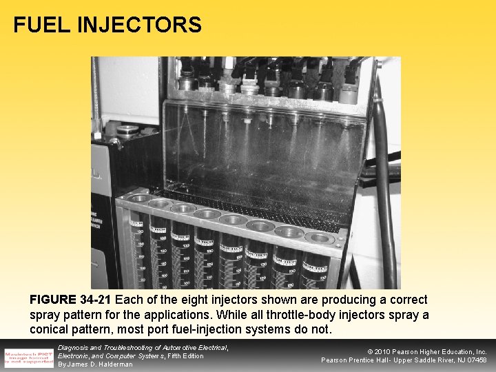 FUEL INJECTORS FIGURE 34 -21 Each of the eight injectors shown are producing a