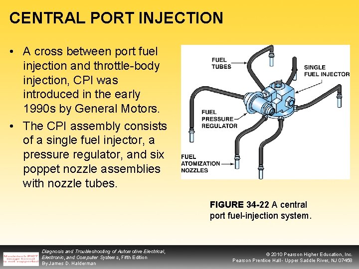 CENTRAL PORT INJECTION • A cross between port fuel injection and throttle-body injection, CPI