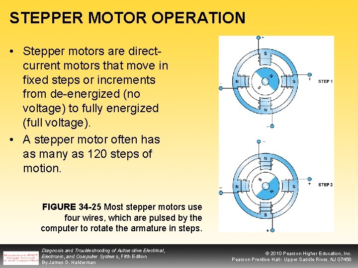 STEPPER MOTOR OPERATION • Stepper motors are directcurrent motors that move in fixed steps