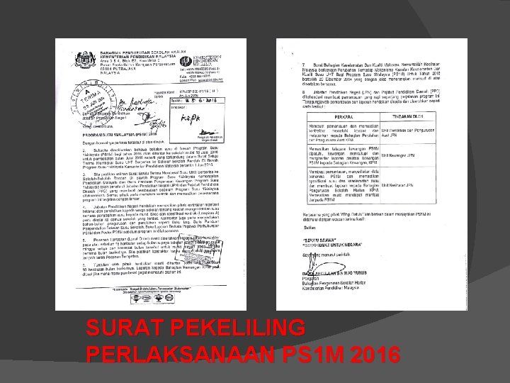 SURAT PEKELILING PERLAKSANAAN PS 1 M 2016 