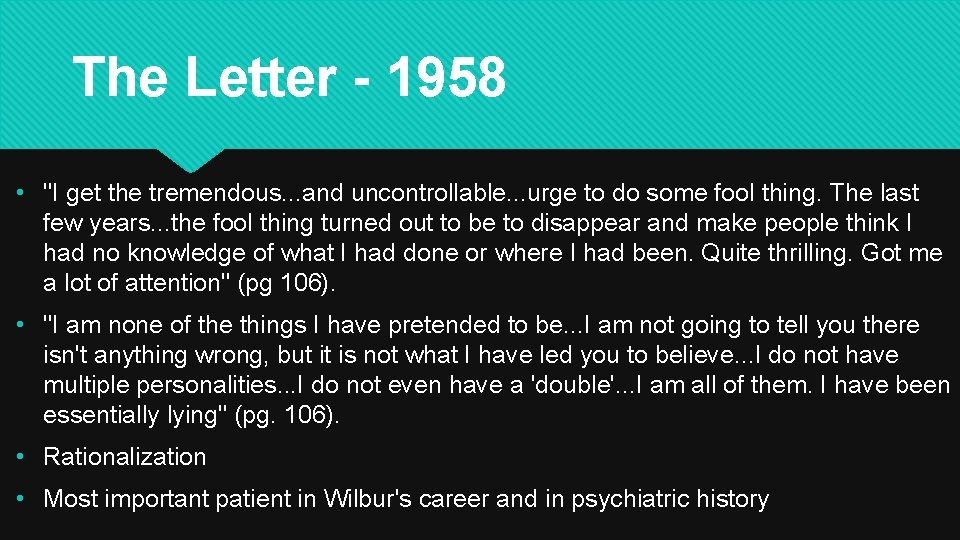 The Letter - 1958 • "I get the tremendous. . . and uncontrollable. .