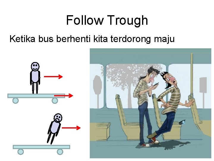 Follow Trough Ketika bus berhenti kita terdorong maju 