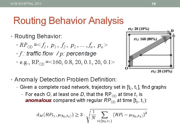 ACM SIGSPTIAL 2013 10 Routing Behavior Analysis • Routing Behavior: • RPOD =< f