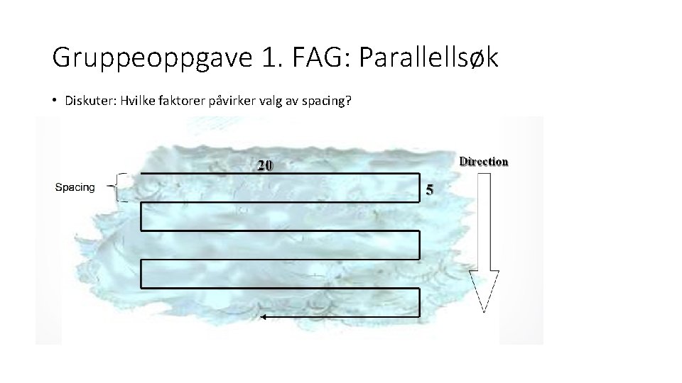 Gruppeoppgave 1. FAG: Parallellsøk • Diskuter: Hvilke faktorer påvirker valg av spacing? 