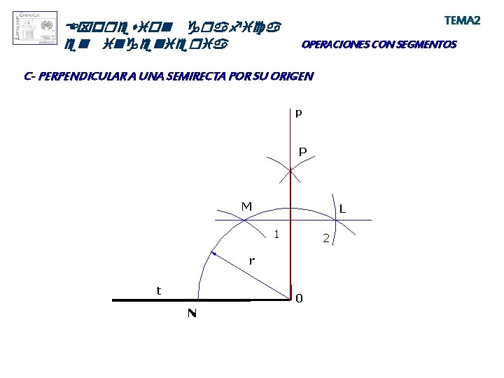 Expresion grafica en ingenieria TEMA 2 OPERACIONES CON SEGMENTOS C- PERPENDICULAR A UNA SEMIRECTA