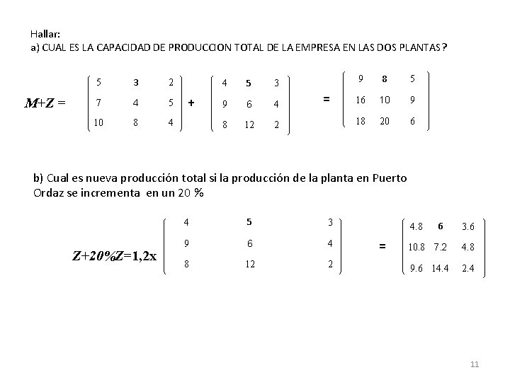 Hallar: a) CUAL ES LA CAPACIDAD DE PRODUCCION TOTAL DE LA EMPRESA EN LAS