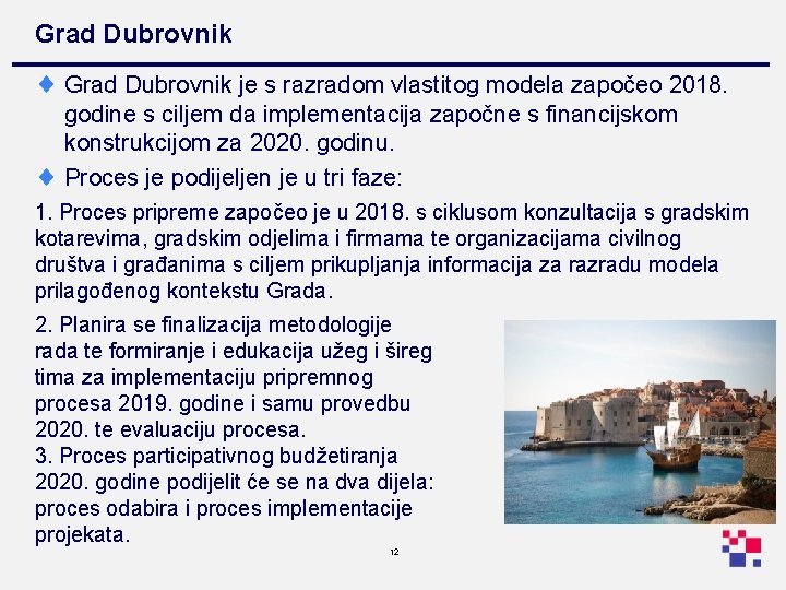 Grad Dubrovnik ¨ Grad Dubrovnik je s razradom vlastitog modela započeo 2018. godine s