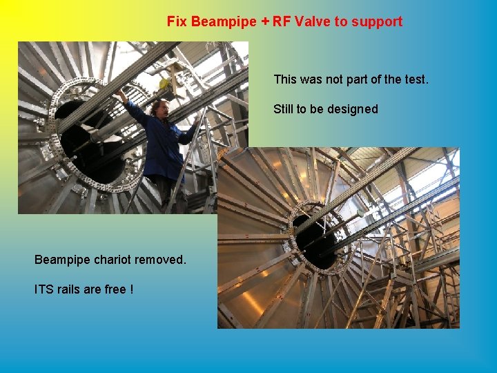 Fix Beampipe + RF Valve to support This was not part of the test.