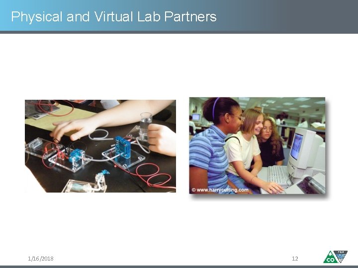 Physical and Virtual Lab Partners 1/16/2018 12 