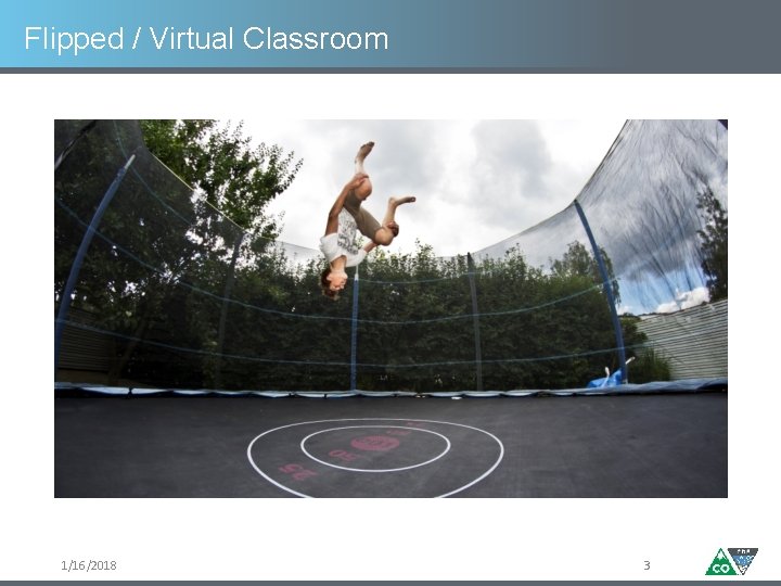 Flipped / Virtual Classroom 1/16/2018 3 