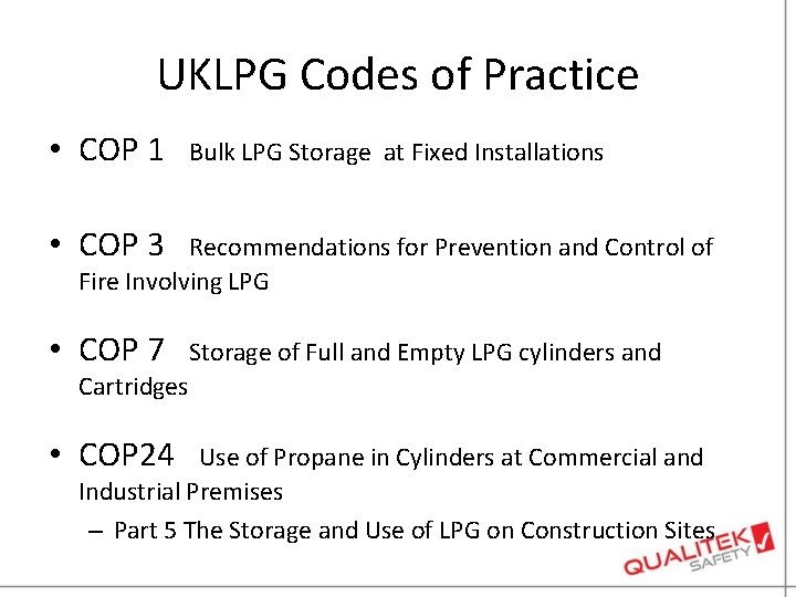 UKLPG Codes of Practice • COP 1 Bulk LPG Storage at Fixed Installations •