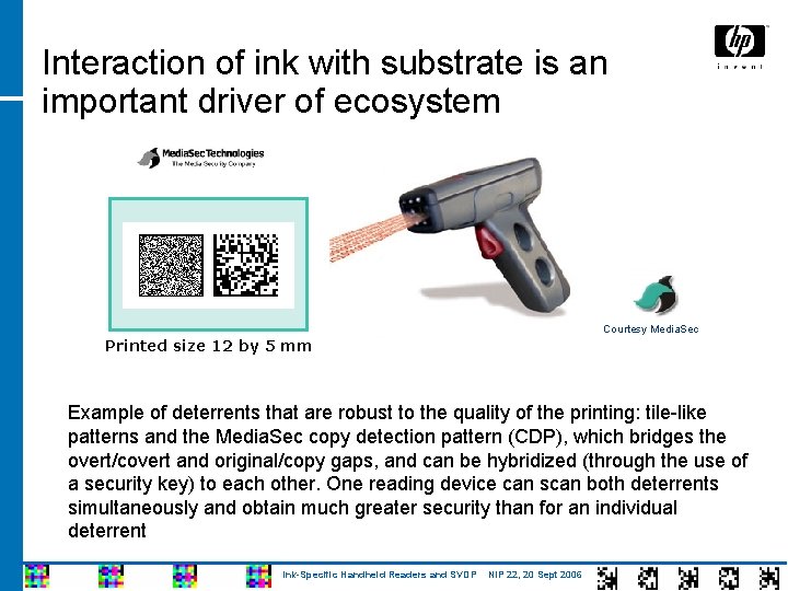 Interaction of ink with substrate is an important driver of ecosystem Courtesy Media. Sec