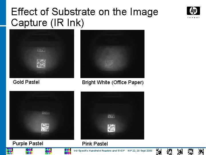 Effect of Substrate on the Image Capture (IR Ink) Gold Pastel Bright White (Office