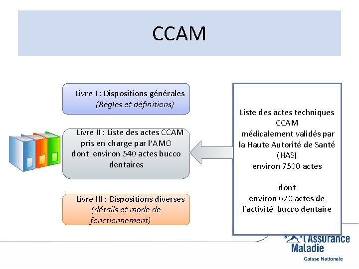 CCAM Livre I : Dispositions générales (Règles et définitions) Livre II : Liste des