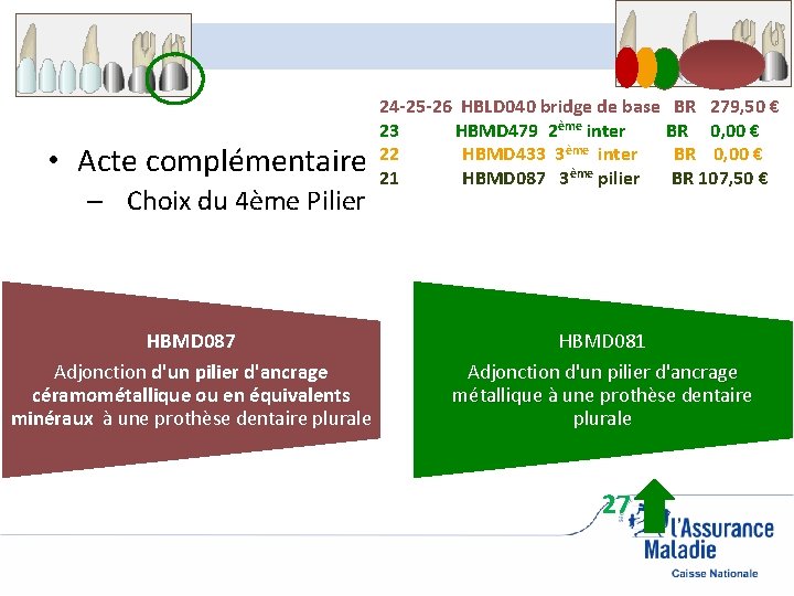  • Acte complémentaire – Choix du 4ème Pilier HBMD 087 HBMD 433 ème