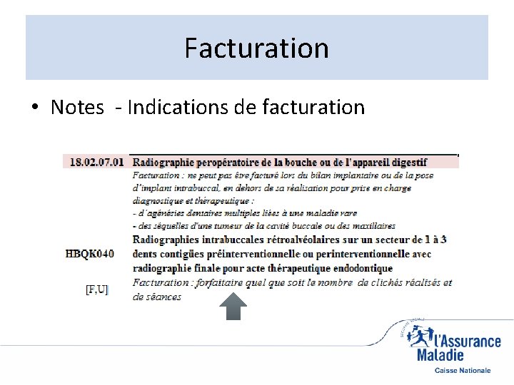 Facturation • Notes - Indications de facturation 