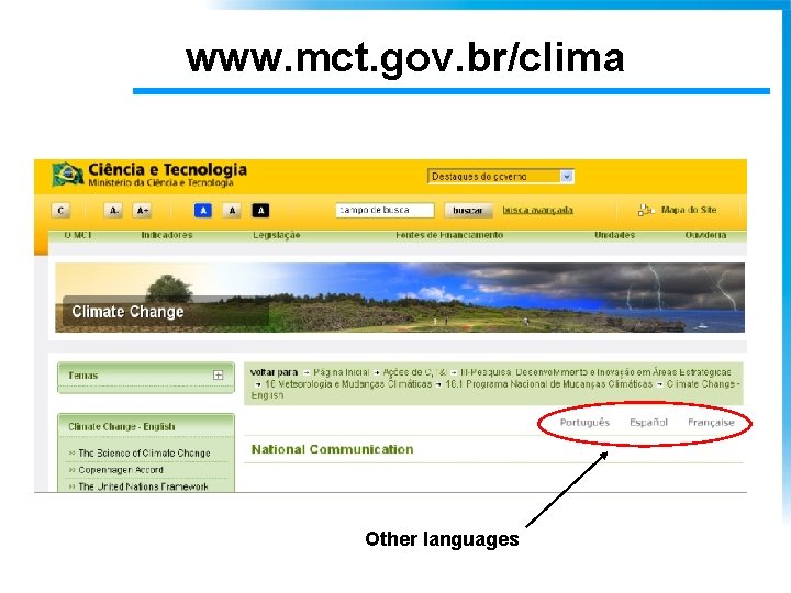 www. mct. gov. br/clima Other languages 