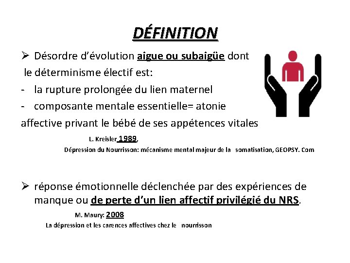 DPRESSION DU NOURRISSON Dr N Bettioui Boudjemaa Pdiatre — free download