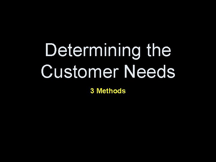 Determining the Customer Needs 3 Methods 