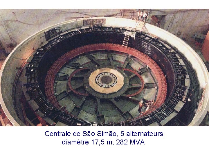 Centrale de São Simão, 6 alternateurs, diamètre 17, 5 m, 282 MVA 