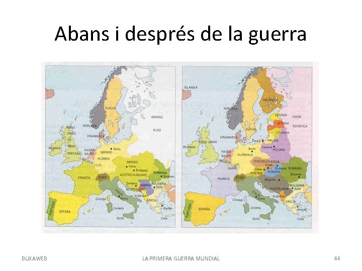 Abans i després de la guerra BUXAWEB LA PRIMERA GUERRA MUNDIAL 44 