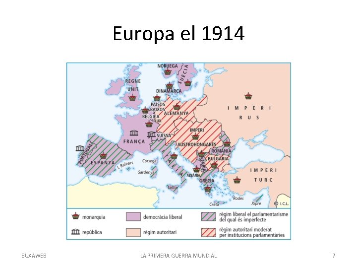 Europa el 1914 BUXAWEB LA PRIMERA GUERRA MUNDIAL 7 