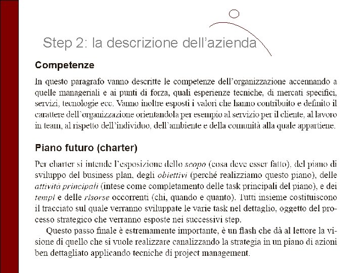 Step 2: la descrizione dell’azienda 