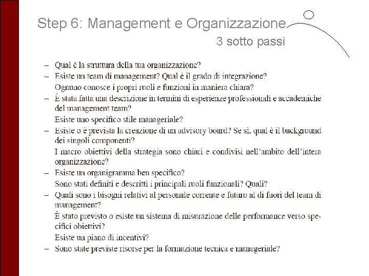 Step 6: Management e Organizzazione 3 sotto passi 
