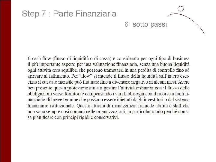 Step 7 : Parte Finanziaria 6 sotto passi 