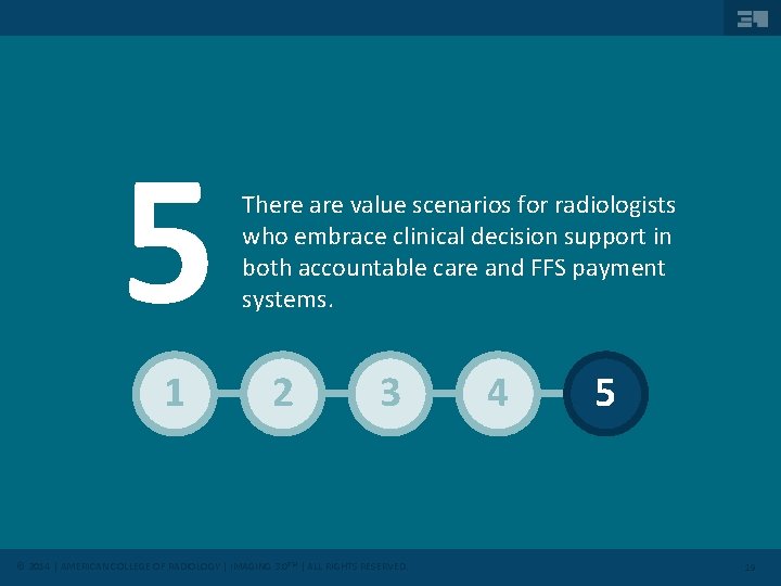 5 1 There are value scenarios for radiologists who embrace clinical decision support in