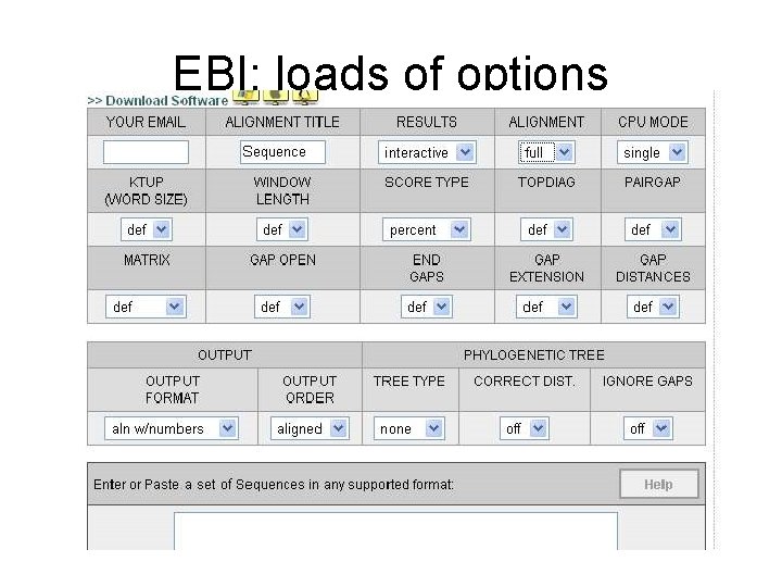 EBI: loads of options 