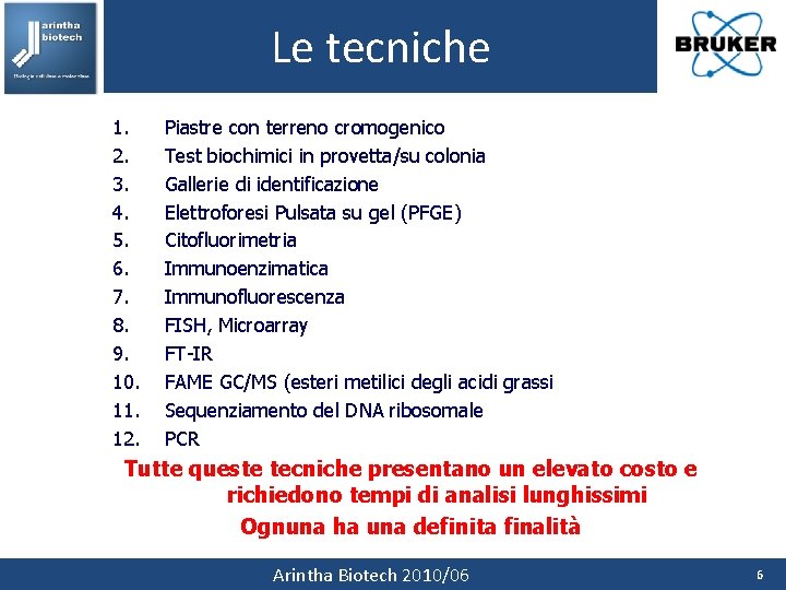 Le tecniche 1. 2. 3. 4. 5. 6. 7. 8. 9. 10. 11. 12.