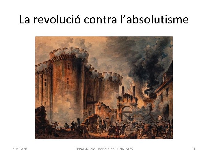 La revolució contra l’absolutisme BUXAWEB REVOLUCIONS LIBERALS-NACIONALISTES 11 