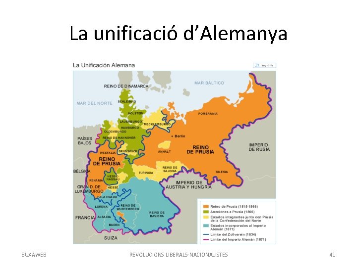 La unificació d’Alemanya BUXAWEB REVOLUCIONS LIBERALS-NACIONALISTES 41 