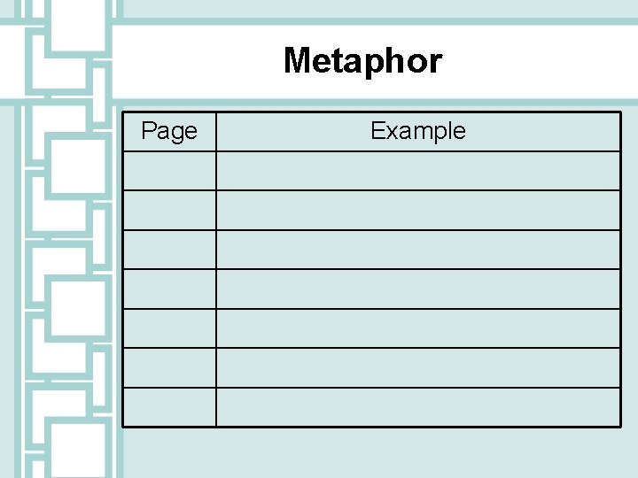 Metaphor Page Example 