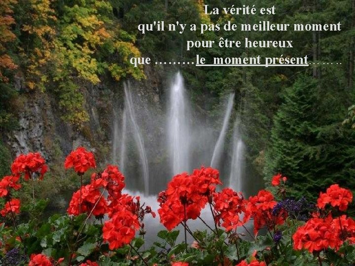 La vérité est qu'il n'y a pas de meilleur moment pour être heureux que