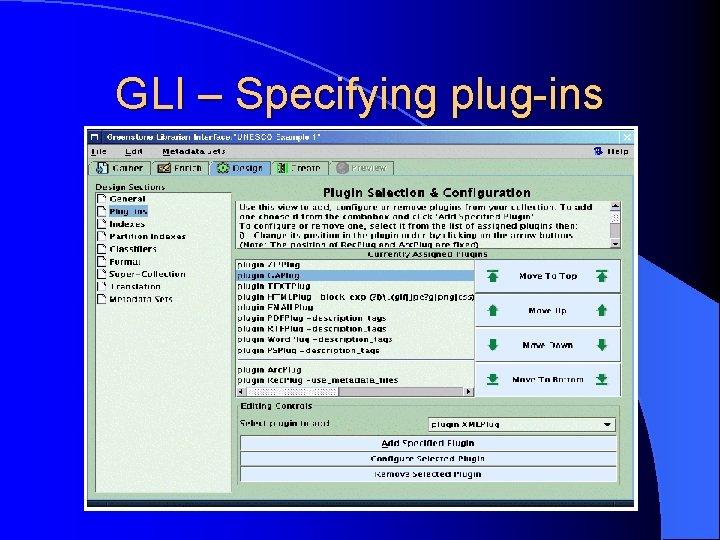 GLI – Specifying plug-ins 
