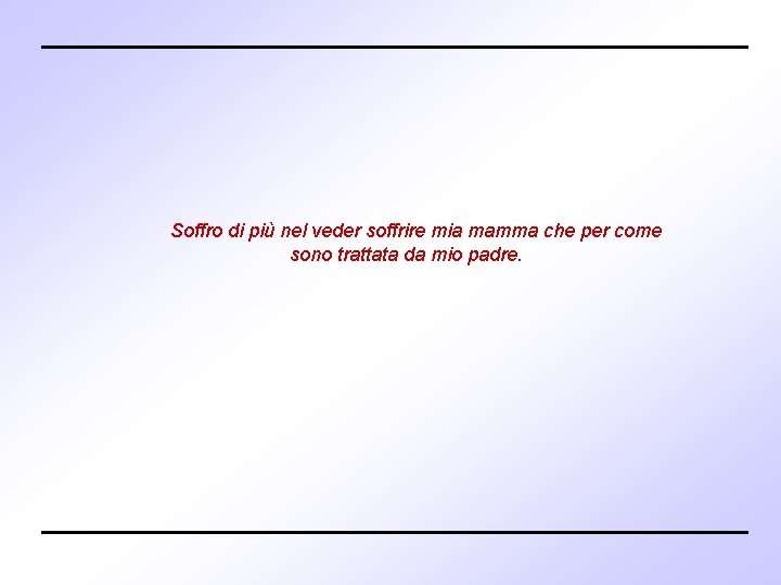  Soffro di più nel veder soffrire mia mamma che per come sono trattata