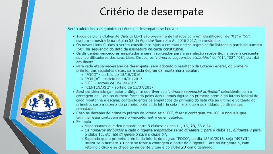 Critério de desempate 