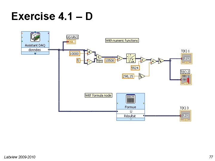 Exercise 4. 1 – D Labview 2009 -2010 77 Exercise 4. 1 – D Labview 2009 -2010 77