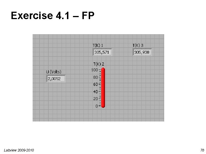 Exercise 4. 1 – FP Labview 2009 -2010 78 Exercise 4. 1 – FP Labview 2009 -2010 78