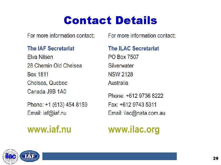 Contact Details 20 