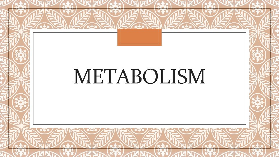 METABOLISM 