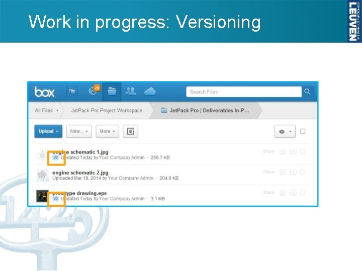 Work in progress: Versioning 