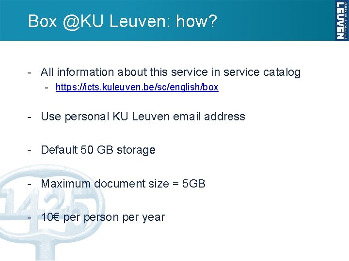 Box @KU Leuven: how? - All information about this service in service catalog -