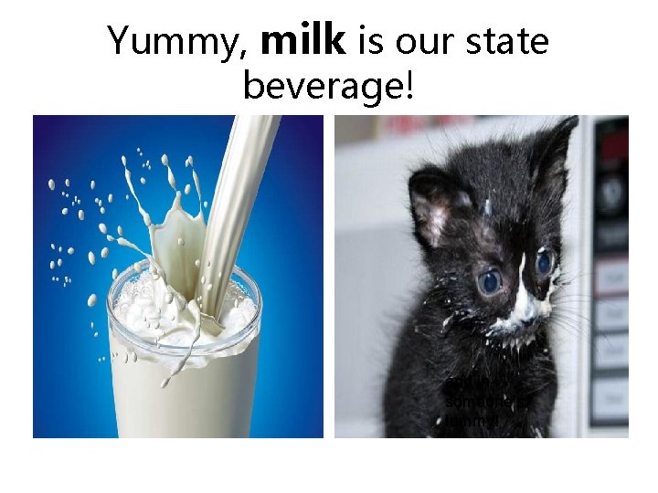 Yummy, milk is our state beverage! and in someone’s tummy! 