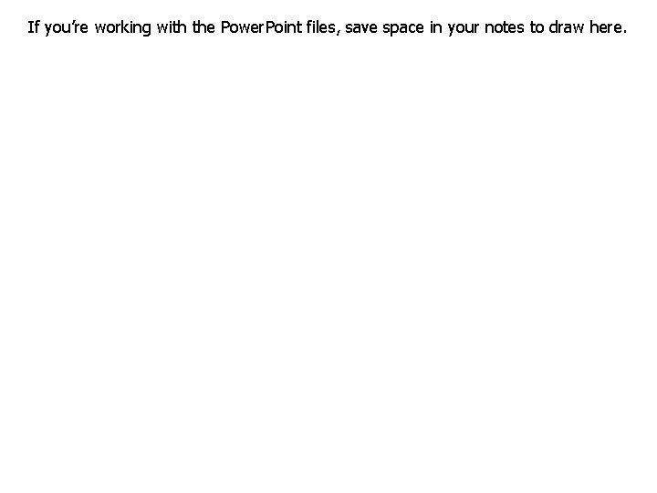 If you’re working with the Power. Point files, save space in your notes to