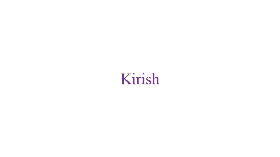 Kirish 