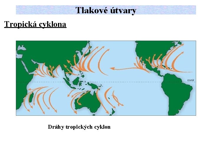 Tlakové útvary Tropická cyklona Dráhy tropických cyklon 